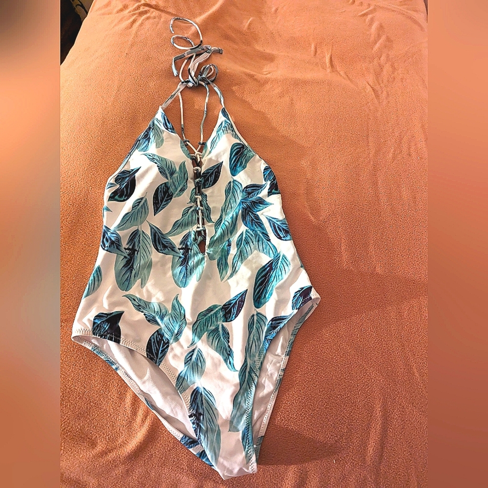 Green leaf swimsuit new with tag